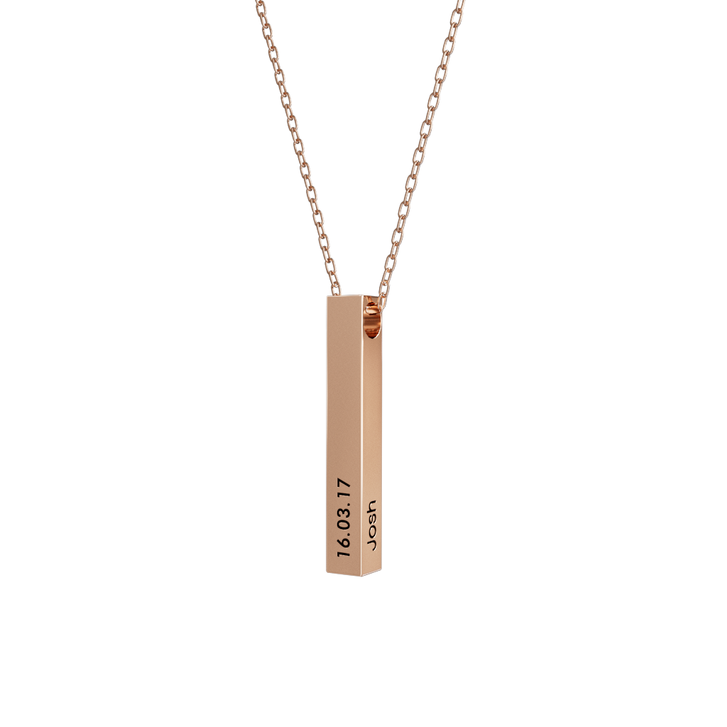 Náhrdelník Bar 3D Gravírovaný - Personalizovaná elegance