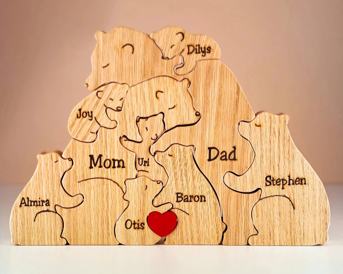 Rompecabezas Familiar de Madera Personalizado: Recuerdo Único y Atemporal