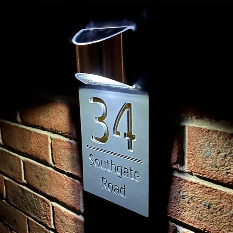 Placa de porta solar personalizada: elegância e visibilidade 